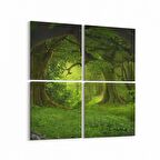 Olla 14120K4 Doğa / Manzara Görseli Kare 4'lü Kanvas Tablo (Ölçü: 145X145)