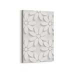 Olla 10450D Beyaz Kabartma Görseli Dikey Kanvas Tablo (Ölçü: 60X90)