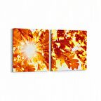 Olla 10663K2Y Ağaç Görseli Kare 2'li Yatay Kanvas Tablo (Ölçü: 125X60)