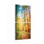 Olla 14412K2D Doğa / Manzara Görseli Kare 2'li Dikey Kanvas Tablo (Ölçü: 30X65)
