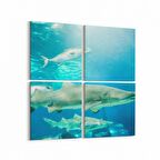 Olla 12896K4 Deniz / Okyanus Görseli Kare 4'lü Kanvas Tablo (Ölçü: 65X65)