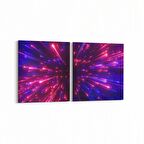 Olla 10291K2Y Abstract Görsel Kare 2'li Yatay Kanvas Tablo (Ölçü: 85X40)