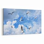 Olla 15828Y Gökyüzü Kuşlar Görseli Yatay Kanvas Tablo (Ölçü: 90X60)