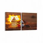 Olla 15067K2Y Gıda Görseli Kare 2'li Yatay Kanvas Tablo (Ölçü: 65X30)