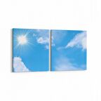 Olla 15650K2Y Gökyüzü Bulut Görseli Kare 2'li Yatay Kanvas Tablo (Ölçü: 145X70)