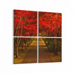 Olla 13956K4 Doğa / Manzara Görseli Kare 4'lü Kanvas Tablo (Ölçü: 145X145)
