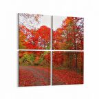Olla 13211K4 Doğa / Manzara Görseli Kare 4'lü Kanvas Tablo (Ölçü: 145X145)