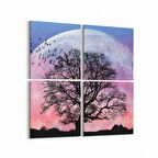 Olla 14159K4 Doğa / Manzara Görseli Kare 4'lü Kanvas Tablo (Ölçü: 145X145)