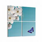 Olla 10536K4 Ağaç Görseli Kare 4'lü Kanvas Tablo (Ölçü: 125X125)