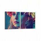 Olla 16986K2Y Model / Manken Görseli 2'li Yatay Kanvas Tablo (Ölçü: 65X30)