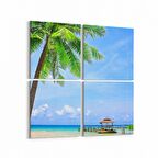 Olla 16416K4 Kumsal / Sahil Görseli Kare 4'lü Kanvas Tablo (Ölçü: 145X145)