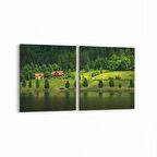 Olla 14099K2Y Doğa / Manzara Görseli Kare 2'li Yatay Kanvas Tablo (Ölçü: 65X30)