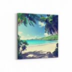 Olla 16444K Kumsal / Sahil Görseli Kare Kanvas Tablo (Ölçü: 25X25)