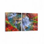 Olla 13781K2Y Doğa / Manzara Görseli Kare 2'li Yatay Kanvas Tablo (Ölçü: 145X70)