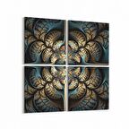 Olla 10307K4 Abstract Görsel Kare 4'lü Kanvas Tablo (Ölçü: 145X145)