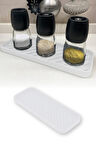 Beyaz Renk Silikon Yağdanlık Yağlık Sirkelik Altlığı Organizer Sunumluk Sabunluk Altlığı 23x10 Cm
