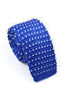 Örme Kravat Mavi Beyaz