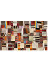 Klasik Modern Patchwork Eskitme El Dokuma Halı 152 X 243 Cm 6188