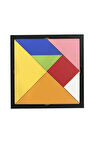 Eğitici Oyuncaklar Renkli Ahşap Tangram Puzzle 15x15Cm Kız Erkek Çocuk Oyuncak