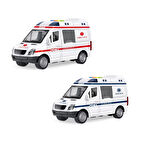 Kız Erkek Çocuk Oyuncak 1:16 Sürtmeli Sesli Işıklı Ambulans Ve Polis Arabası Kız Erkek Çocuk Oyuncak