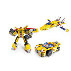 Kız Erkek Çocuk Oyuncak Ausini Assembling Master 3 in 1 273 Parça Sarı Dönüşen Robot Kız Erkek Çocuk