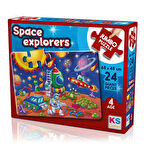 Kız Erkek Çocuk Oyuncak KS Games Space Explorers 24 Parça Puzzle Kız Erkek Çocuk Oyuncak Eğitici Eğl