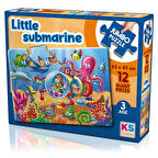Kız Erkek Çocuk Oyuncak Little Submarine 12 Parça Jumbo Boy Puzzle Kız Erkek Çocuk Oyuncak Eğitici E