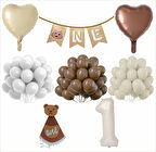 One 30 Balonlu, 1 Yaş Kalpli Set