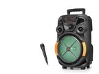Bluetooth Hoparlör Fm Radyo 8 Inç Usb Tf Aux Rgb Mikrofonlu - Siyah QS4009