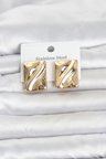 316L Çelik Gold Renk Plaka Model Kadın Küpe TJ-BKP11806
