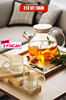 3'lü Set 1 Adet Cam Demlik 1000 ml - 2 Fincan 250 ml Takım / Model 1