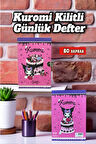 Kuromi Kilitli Defter 80 Yaprak Pembe- 14 X 20