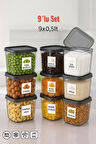 9'lu Set Saklama Kabı – Antrasit Renkli, Pratik ve Şık 550 ML
