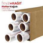 PlotterSarf®PlotterSarf® 1.Hamur Premium Opak 80 gr Plotter (Çizim) Kağıdı 62cm x 50mt (6 Rulo)