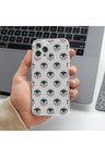 Oppo Reno 6 Uyumlu Göz Tasarımlı Premium Şeffaf Telefon Kılıfı