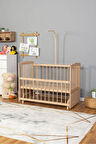 Ahşap Beşik Anne Yanı Beşik Organik (BOYASIZ) 60x120 - Uyku Setsiz Ve Yataksız
