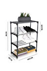 Çok Amaçlı Raf - 4 Katlı Metal Ayakkabılık - Organizer - Kitaplık - Çiçeklik