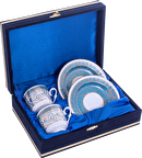 Güral porselen İkili Kadife Kutulu Porselen Kahve Fincan Takımı Seti