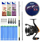 Yek Outdoor Hazır Tekne Oltası Seti Okuma Orata Squid Spin 180cm 100-200gr 2 Parça Tekne Kamışı&Okuma JAW-55 3+1BB Olta Makinesi