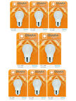 (8 Adet) Osaka 7W (50W) Beyaz Işık E27 Duylu (Kalın Duy) Led Ampul