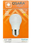 (1 Adet) Osaka 7W (50W) Sarı Işık E27 Duylu (Kalın Duy) Led Mini Ampul