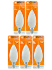 (5 Adet) Osaka 6W (50W) Günışığı (4000K) E14 Duylu (İnce Duy) Led Mum Ampul