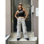 Boya Lekeli Geniş Kesim Kargo Jeans