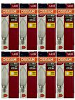 Osram 4,9W (40W) 2700K (Sarı Işık) E14 Duylu Led Ampul (8 Adet)