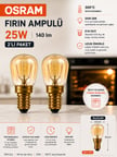 (2 Adet) 25W E14 Fırın Ampulü 300°C Isıya Dayanıklı Sarı Işık