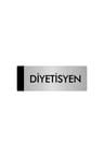 Metal Yönlendirme Levhası, Departman Kapı Isimliği Diyetisyen 5x20 Cm Gümüş Renk