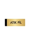 Metal Yönlendirme Levhası, Departman Kapı Isimliği Atık Pil 5x20 Cm Altın Renk