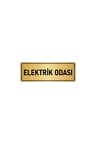 Metal Yönlendirme Levhası, Departman Kapı Isimliği Elektrik Odası 7x20 Cm Altın Renk