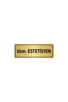 Metal Yönlendirme Levhası, Departman Kapı Isimliği Uzm. Estetisyen 7x20 Cm Altın Renk