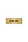 Metal Yönlendirme Levhası, Departman Kapı Isimliği Atık Pil 5x20 Cm Altın Renk